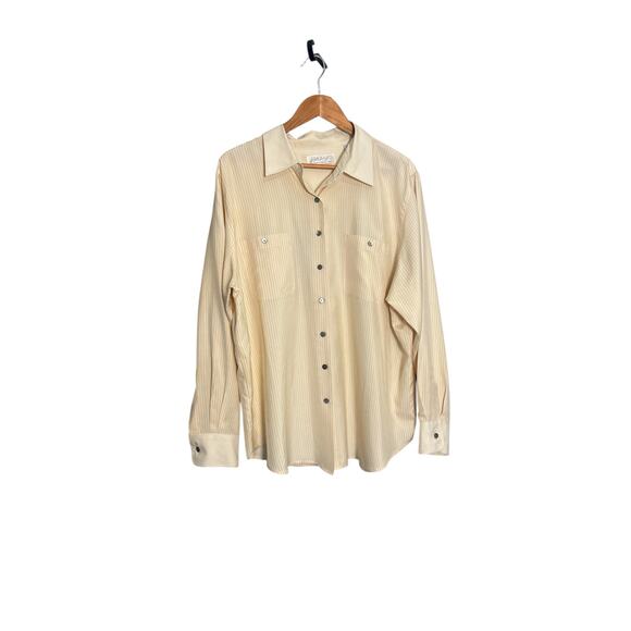 Vintage Lord & Taylor 100% Silk Striped Blouse
22W Plus Size Cream - Picture 1 of 5